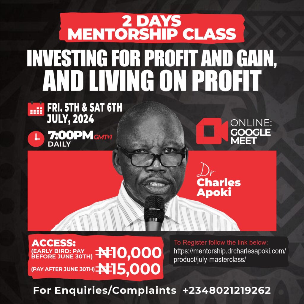 JULY MENTORSHIP CLASS WITH DR. CHARLES APOKI